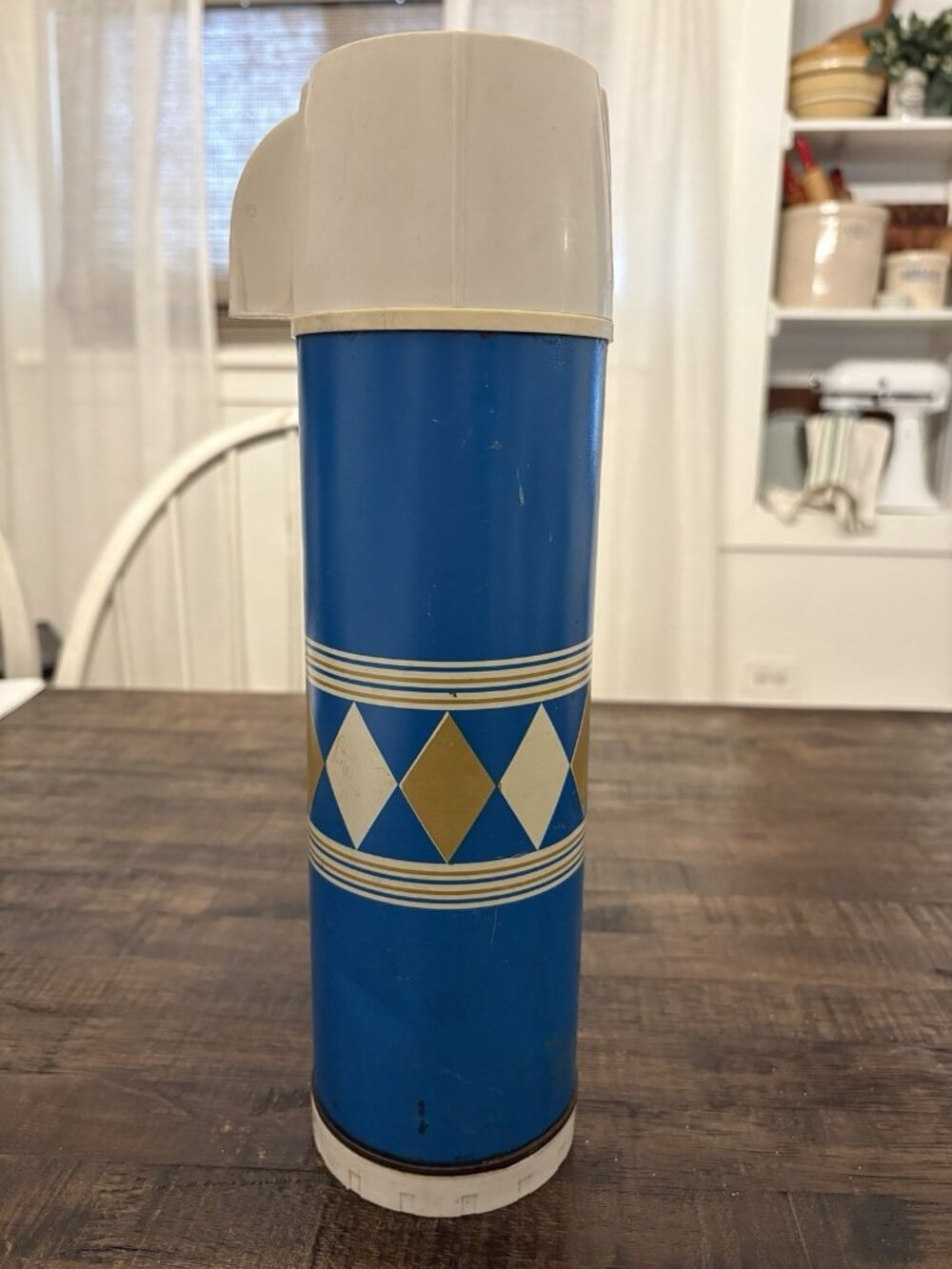 Vintage Universal GC Murphy Blue Thermos Diamond Pattern